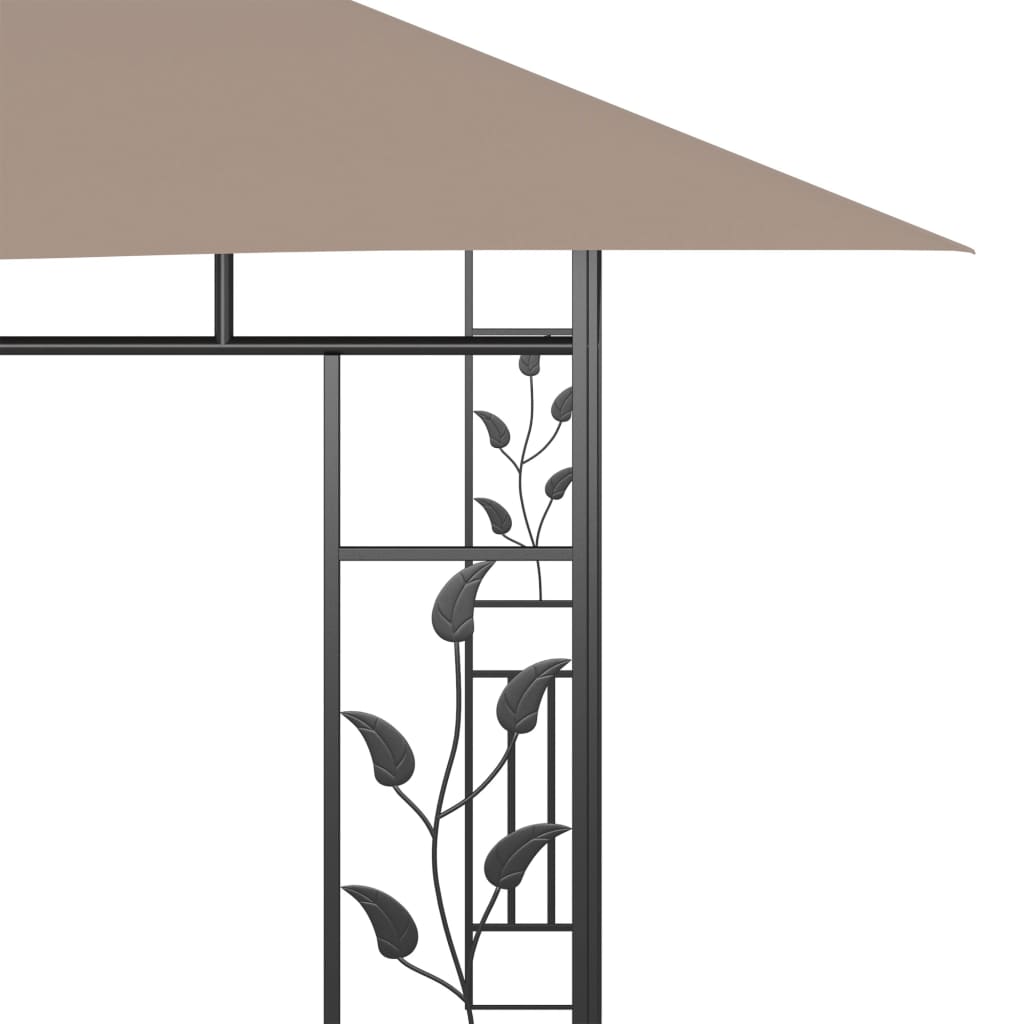 Pavillon mit Moskitonetz & LED-Lichterkette 3x3x2,73m Cremeweiß