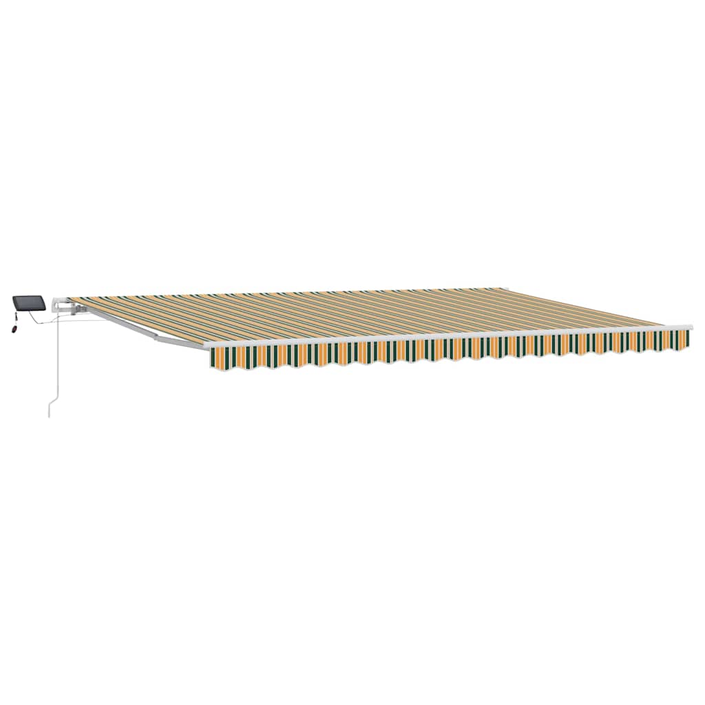 Markise Manuell Einziehbar mit LED 300x250 cm Blau und Weiß