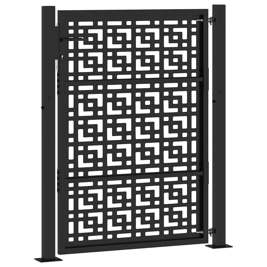 Gartentor Schwarz 100x100 cm Stahl Lichtdesign