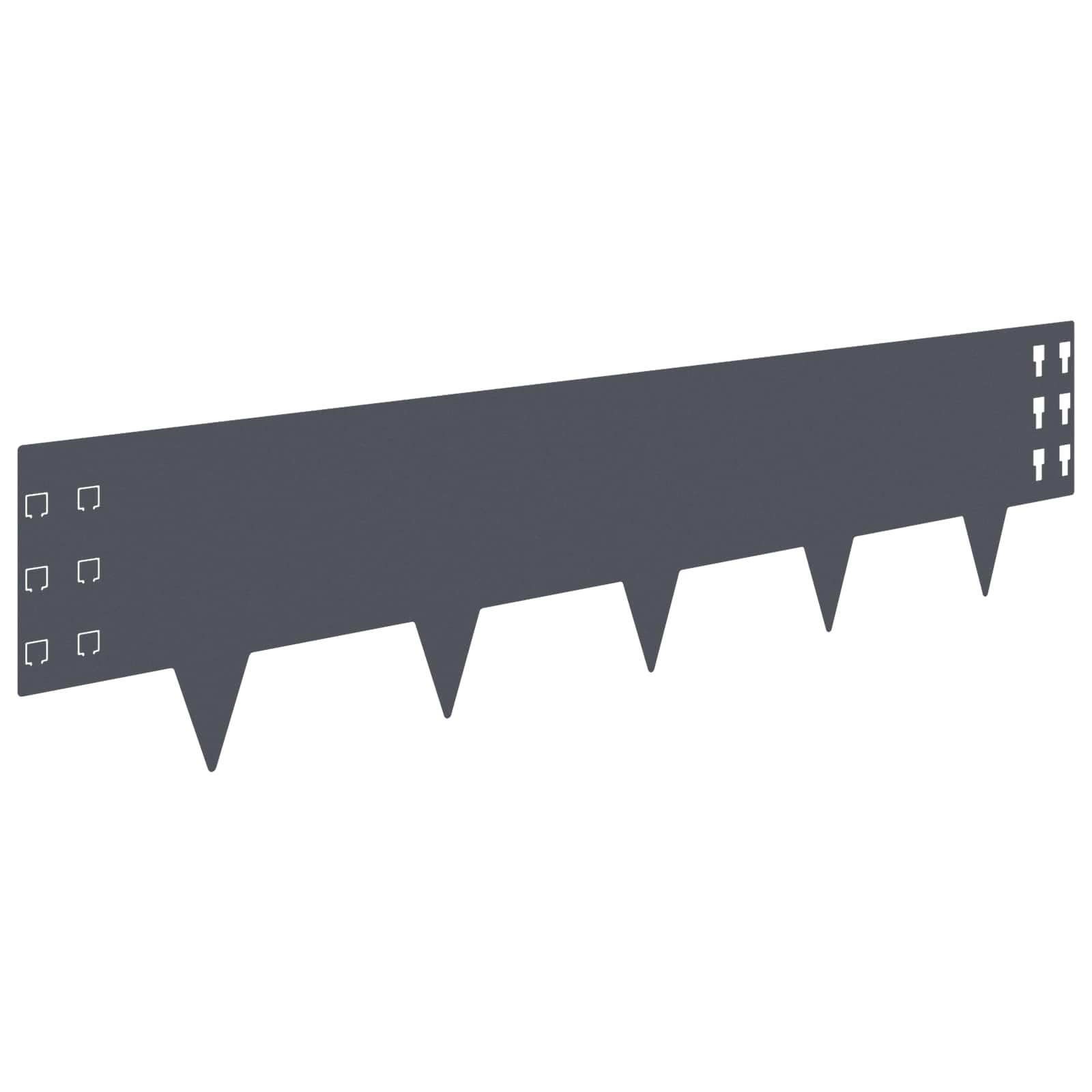 Raseneinfassung 10 pcs 100 x 12 cm Stahl Schwarz
