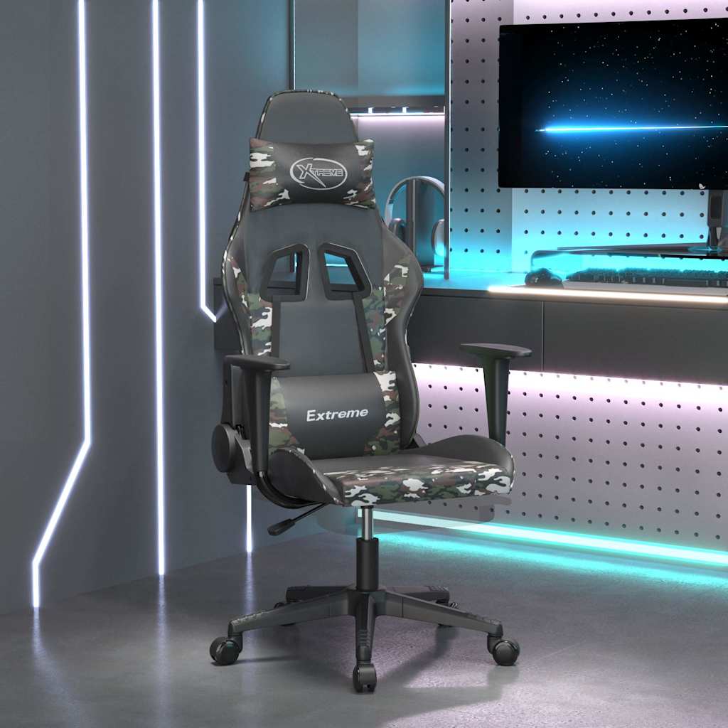 Gaming-Stuhl mit Massagefunktion Schwarz und Blau Kunstleder