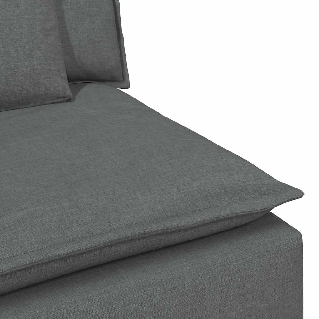Modulares Sofa Endmodul mit Armlehne Kissen Hellgrau 100 cm