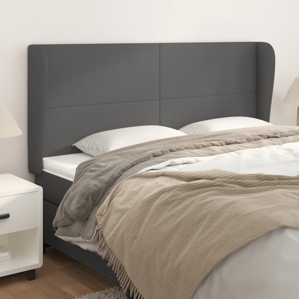Kopfteil mit Ohren Creme 83x23x78/88 cm Kunstleder