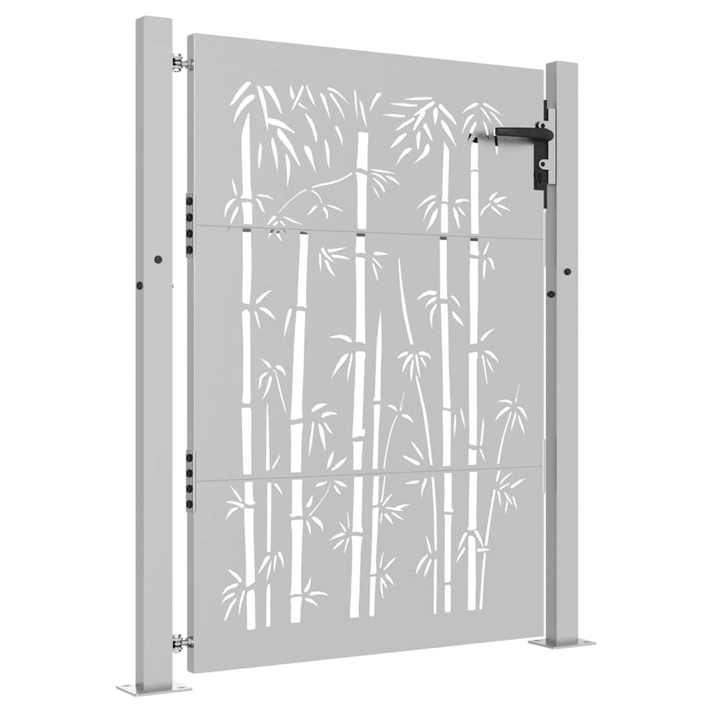 Gartentor 100x75 cm Cortenstahl Bambus-Design