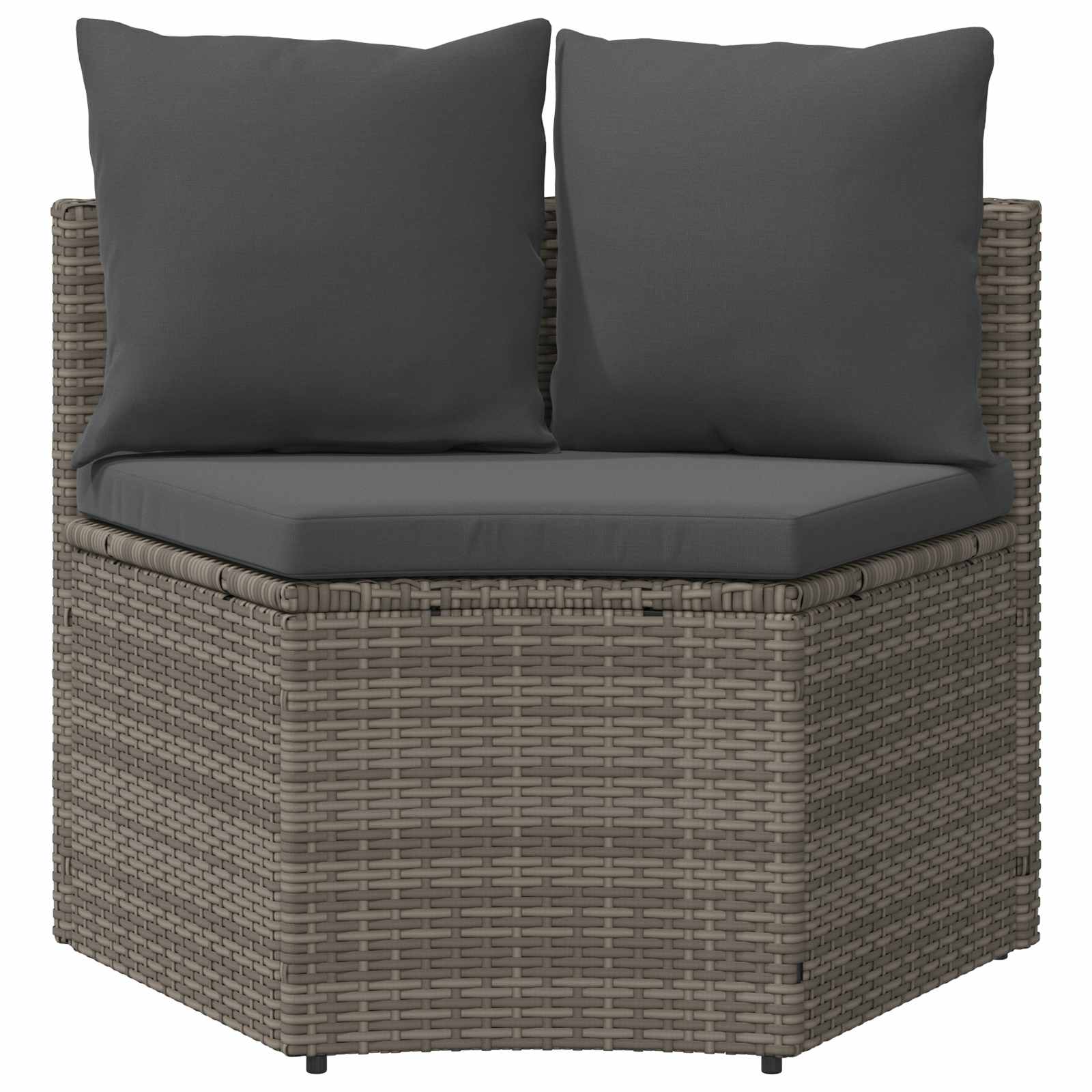 2-tlg. Garten-Sofagarnitur mit Auflagen Poly Rattan Schwarz