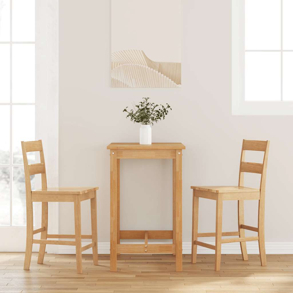 Barhocker mit Kissen 2 Stk. Braun Massivholz Gummibaum