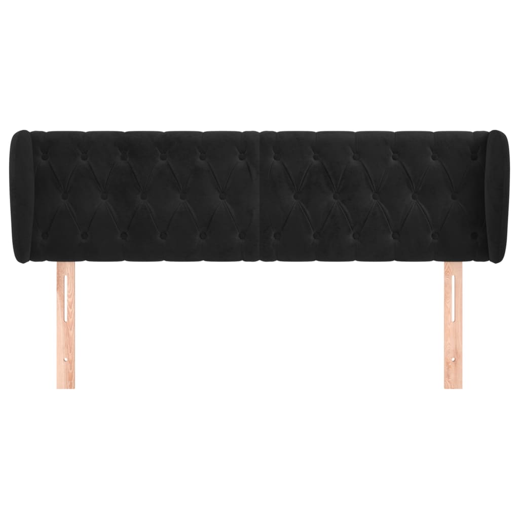 Kopfteil mit Ohren Dunkelblau 93x23x78/88 cm Samt
