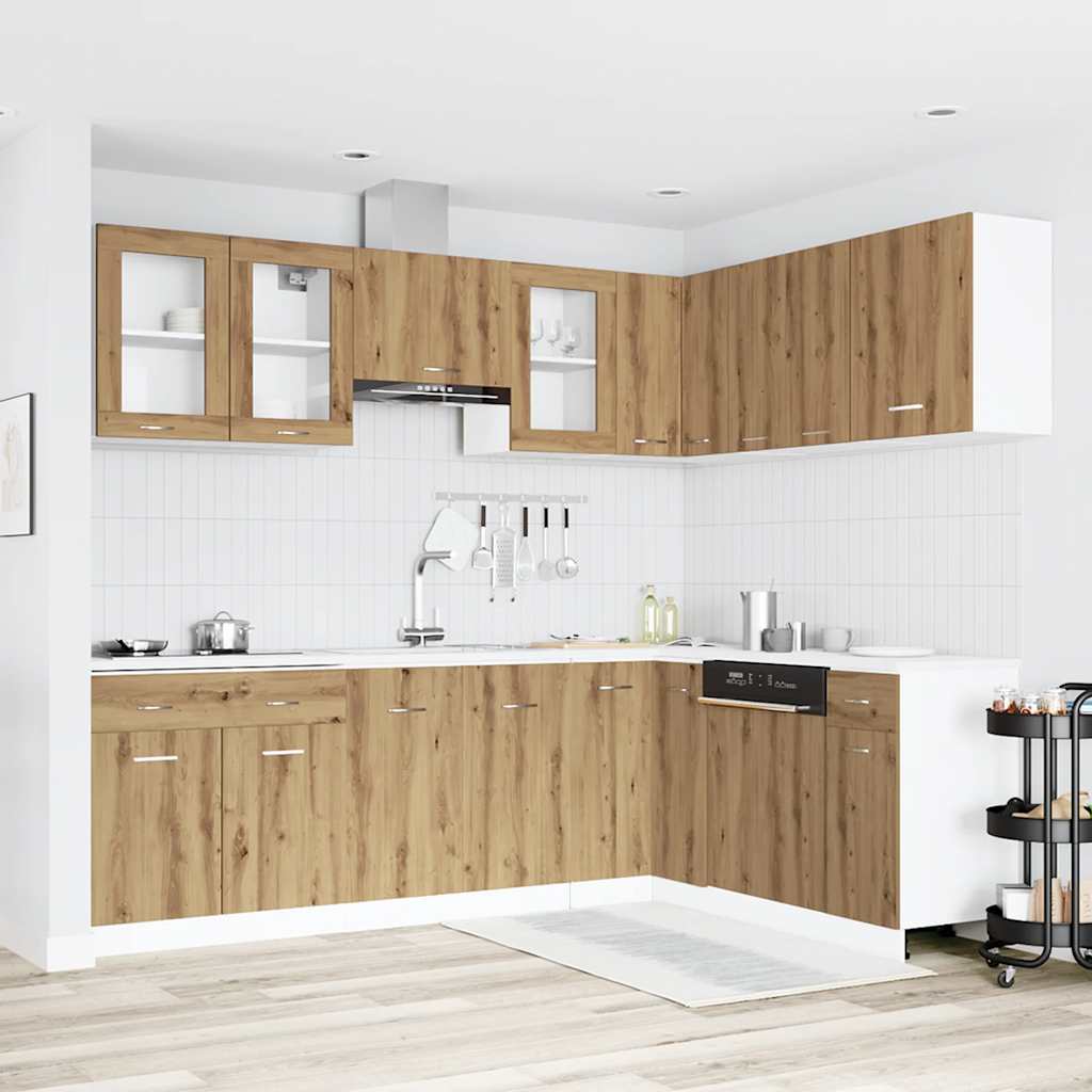 11-tlg. Küchenzeile Lyon Weiß Holzwerkstoff
