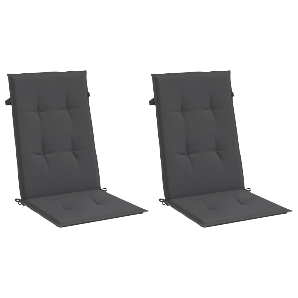 Hochlehner-Auflagen 2 Stk. Melange Anthrazit 120x50x7cm Stoff