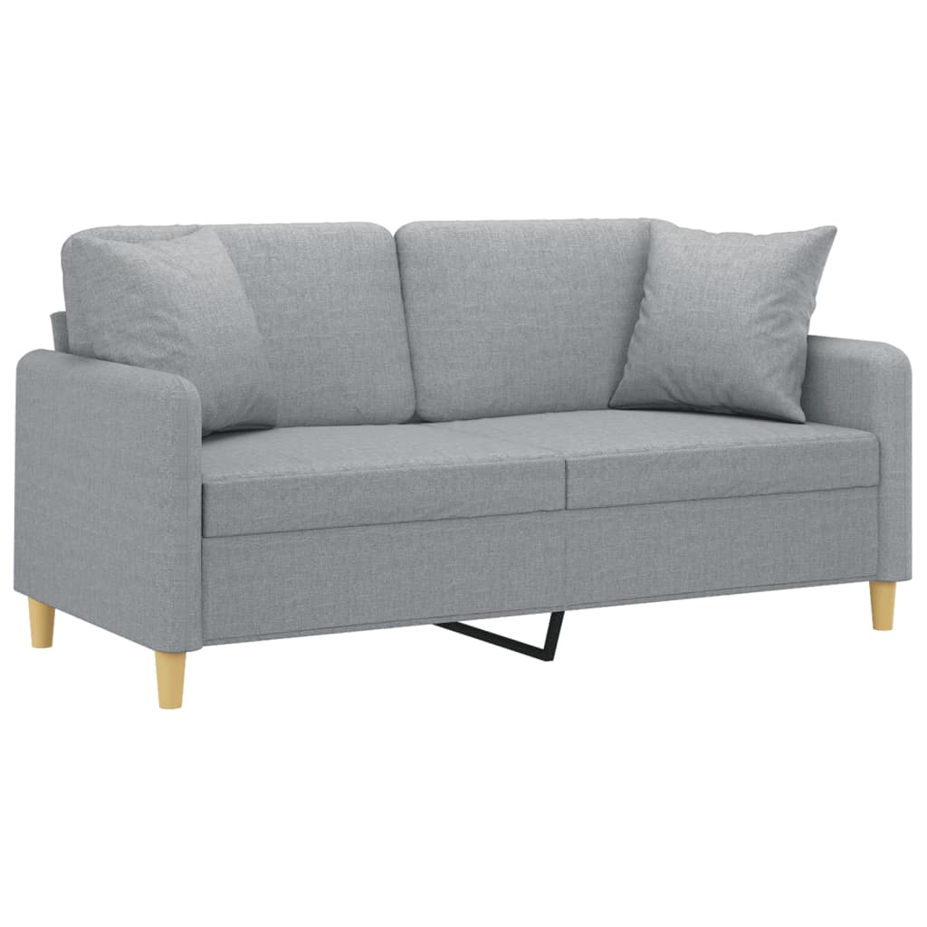 2-Sitzer-Sofa mit Zierkissen Braun 120 cm Stoff