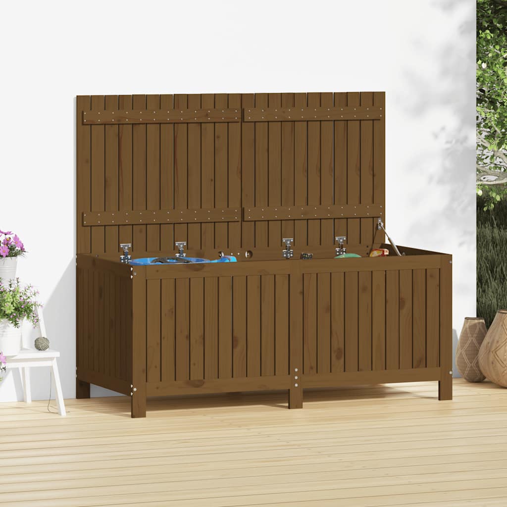 Gartentruhe Grau 76x42,5x54 cm Massivholz Kiefer