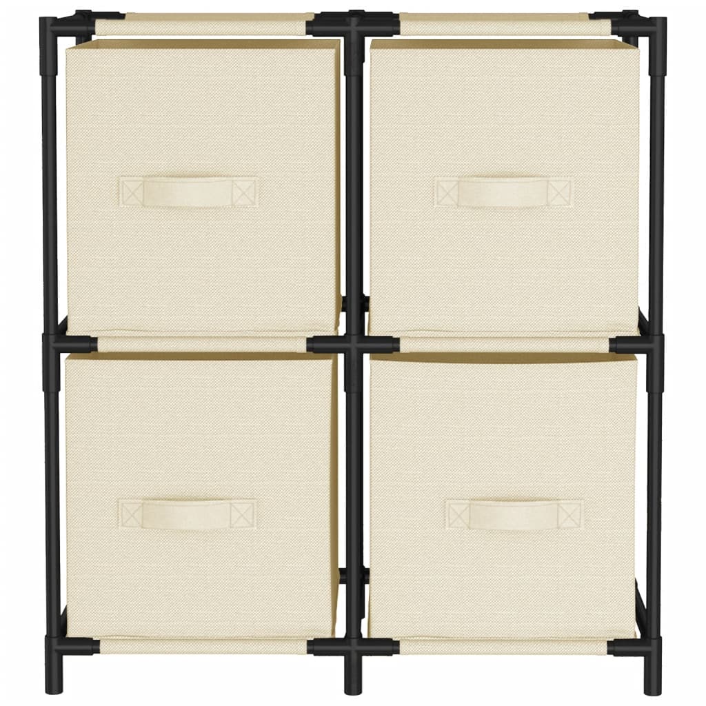 Lagerschrank mit 4 Stoffkörben Schwarz 63×30×71 cm Stahl