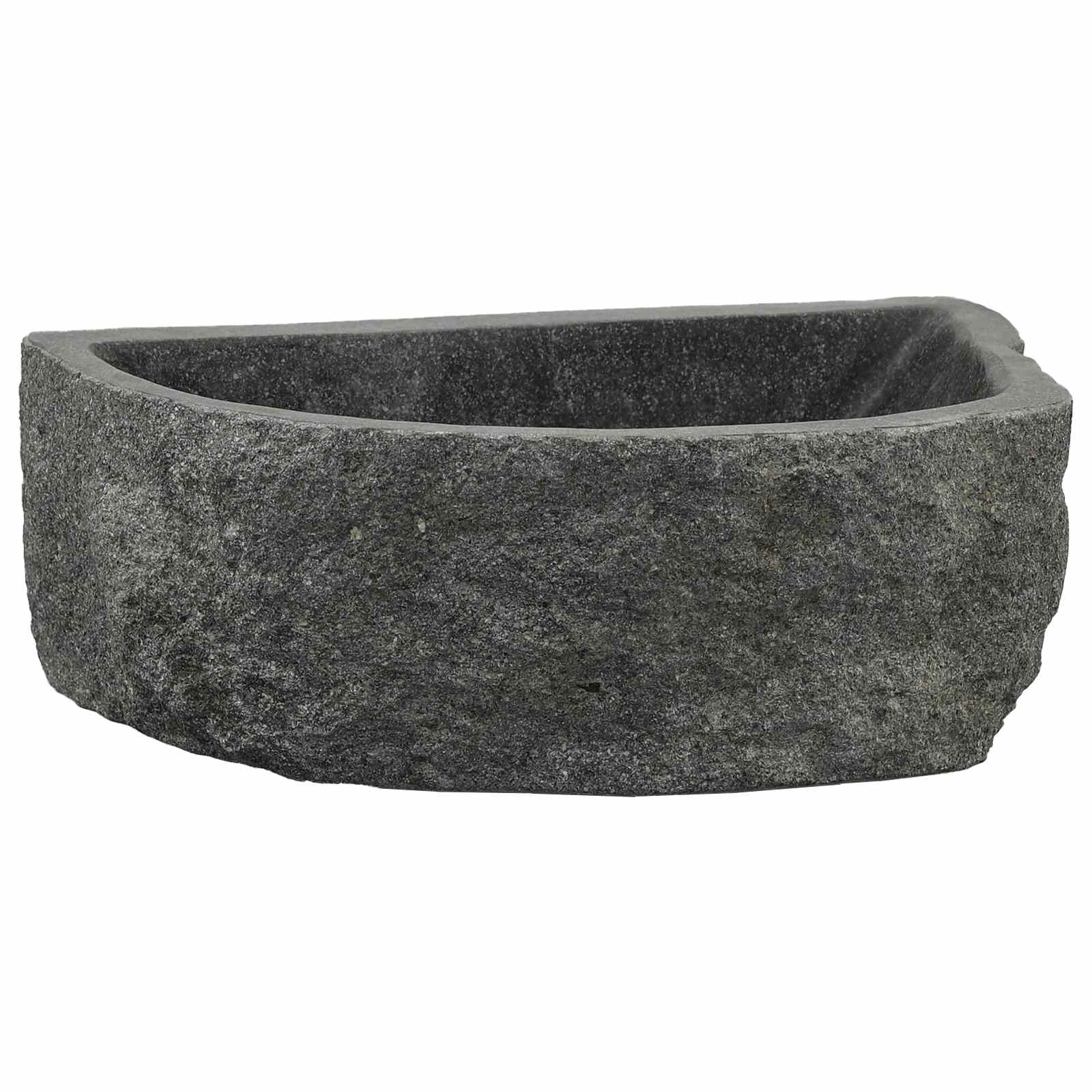 Wandmontiertes Waschbecken Grau 37 x 30 x 12 cm Flussstein
