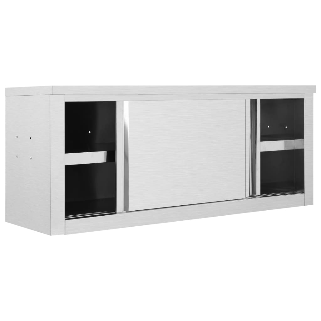 Wandhängeschrank mit Schiebetüren 150×40×50 cm Edelstahl
