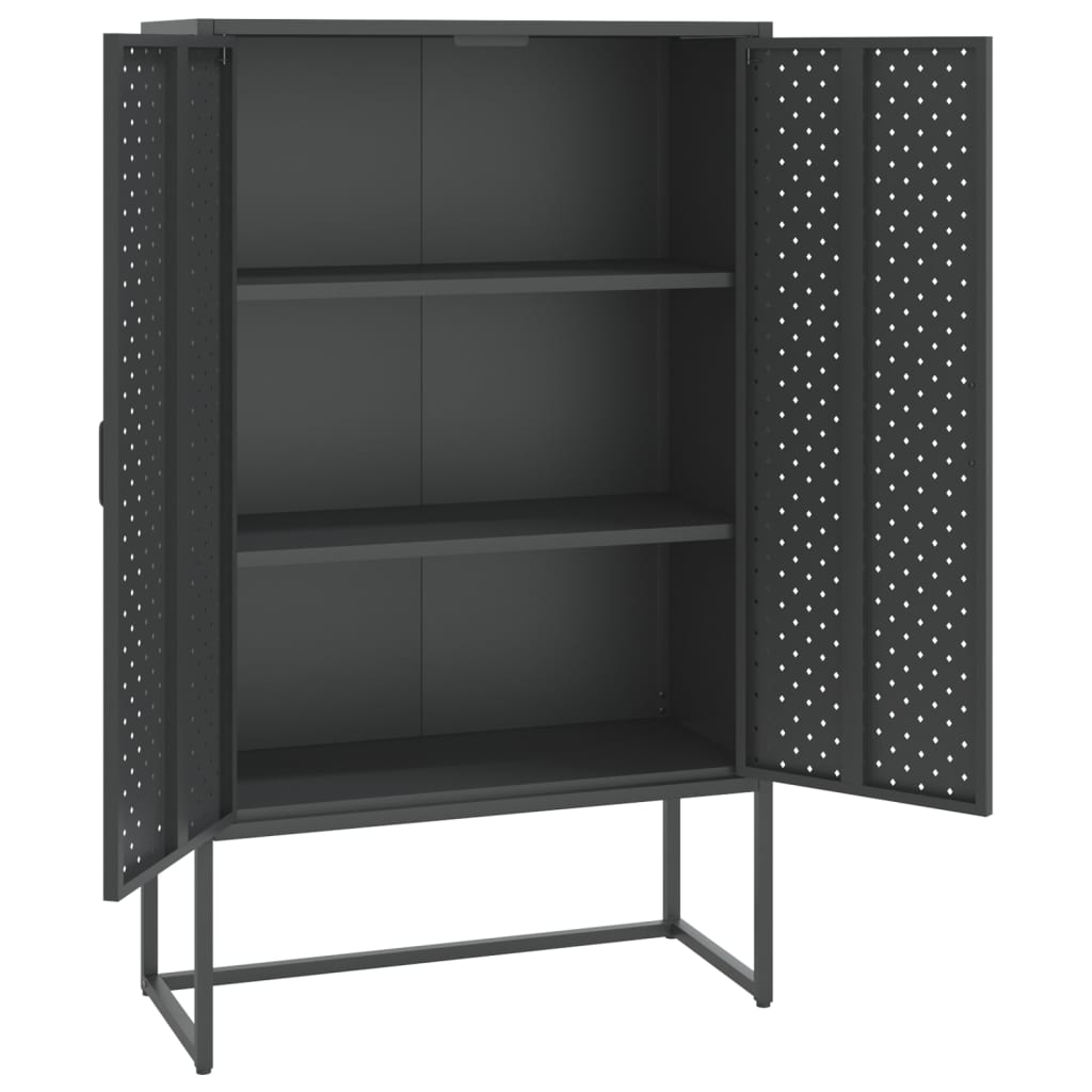 Highboard Weiß 80x35x135 cm Stahl