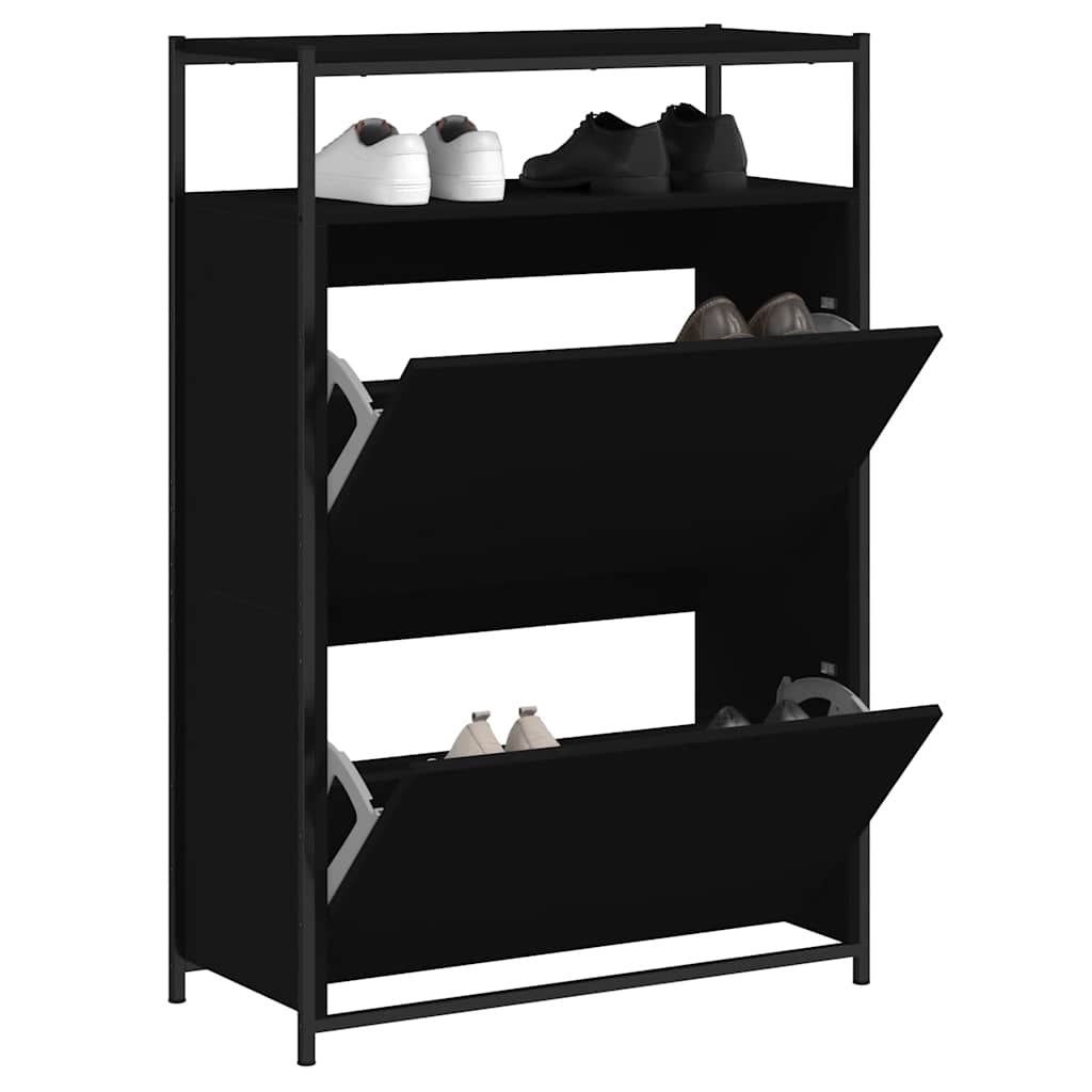 Schuhschrank mit 4 Klappen Sonoma-Eiche 100x34x112 cm