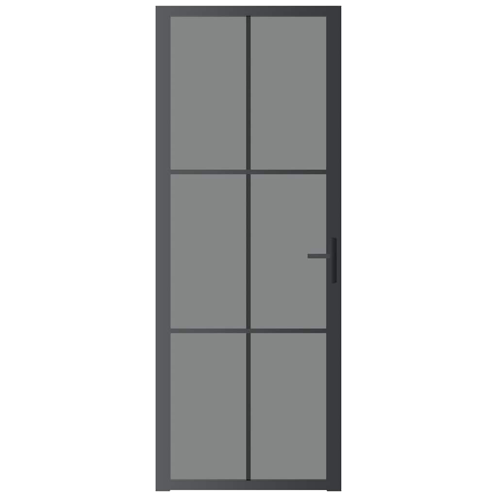 Innentür ESG Glas und Aluminium 76x201,5 cm Schwarz