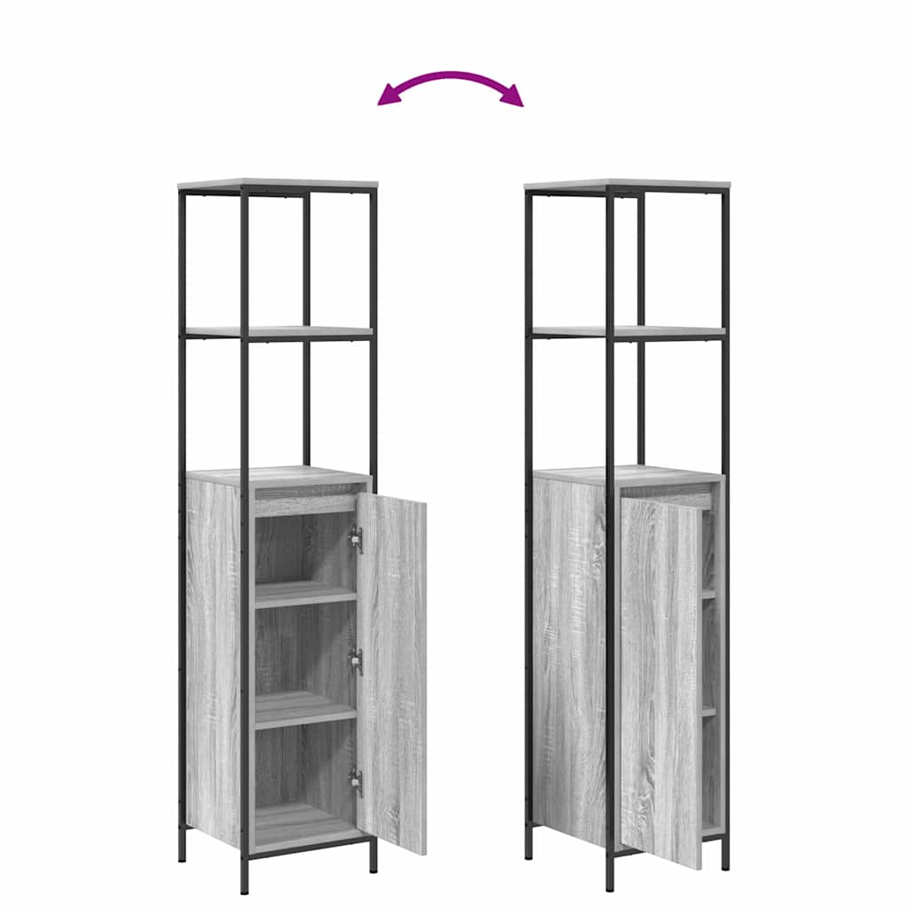 Badezimmermöbel Set mit Schubladen 2 pcs Schwarz Eichen-Optik