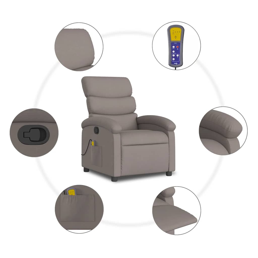 Relaxsessel Elektrisch Hellgrau Stoff