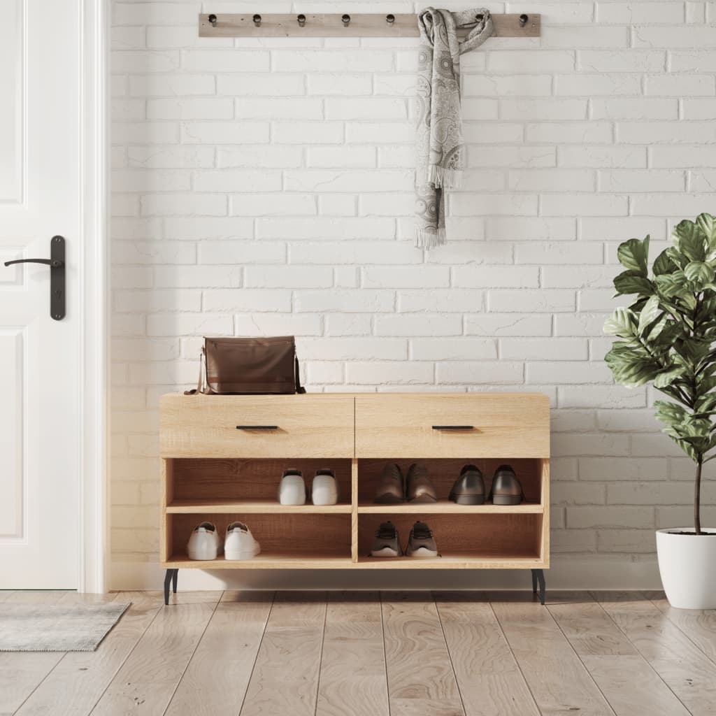 Schuhbank Weiß 102x35x55 cm Holzwerkstoff