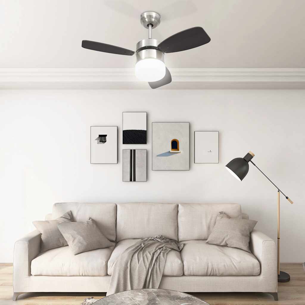 Deckenventilator mit Licht und Fernbedienung 108 cm Dunkelbraun