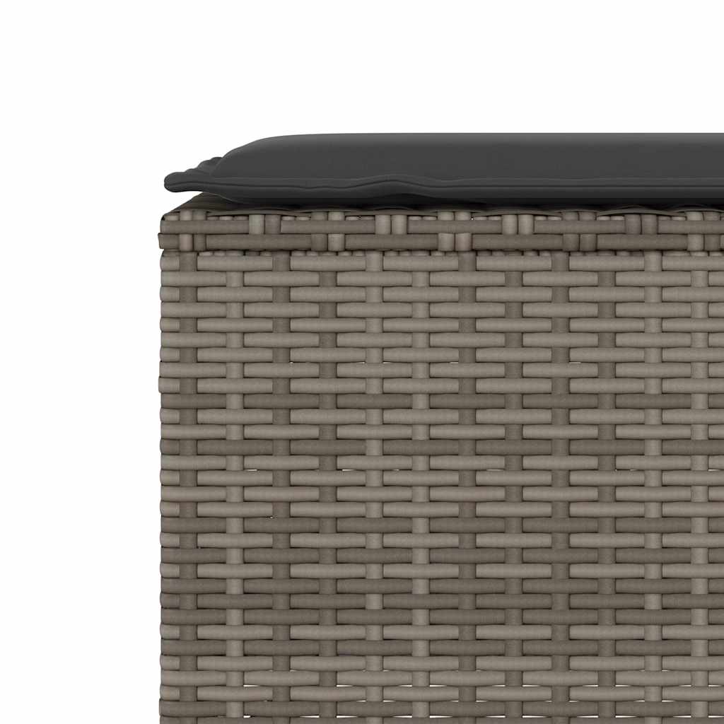 Gartenbank mit Kissen Schwarz 110x30x40,5 cm Poly Rattan