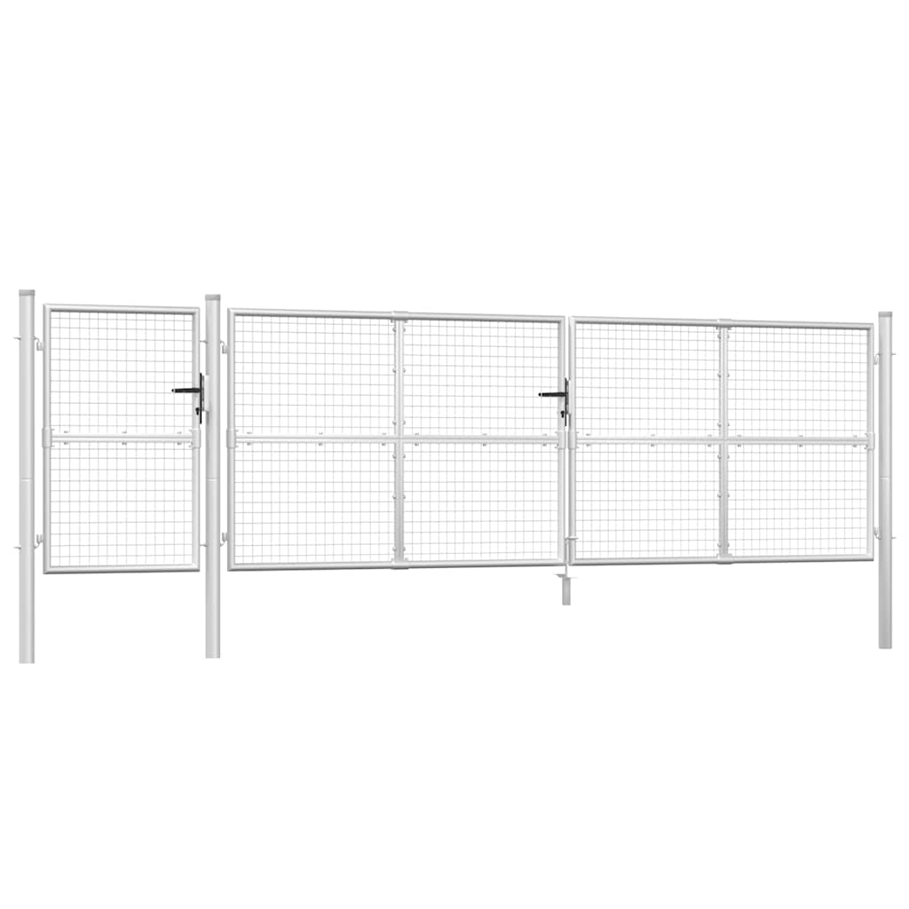 Gartentor aus Stahl 350 x 75 cm Grün