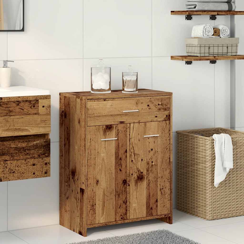Badezimmerschrank Weiß 60x33x80 cm Holzwerkstoff