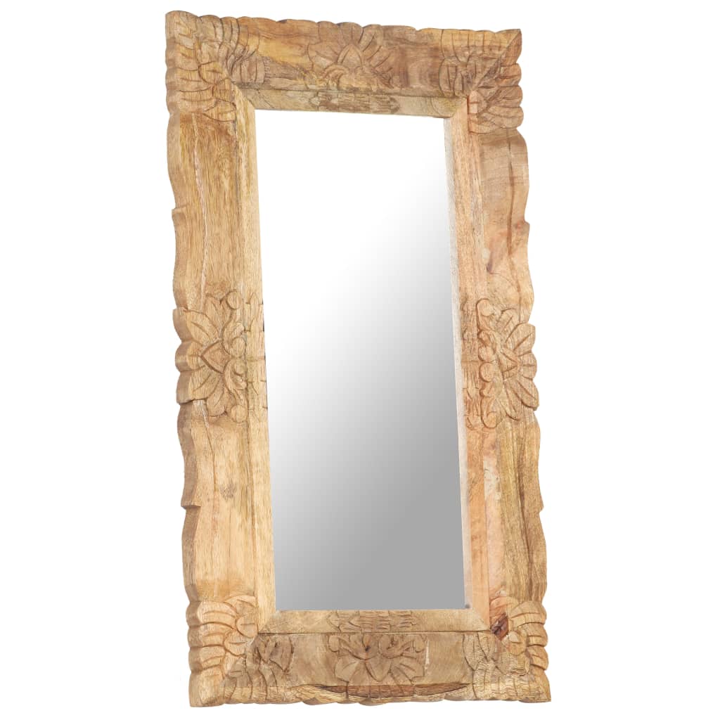 Spiegel Weiß 80x50 cm Mango Massivholz