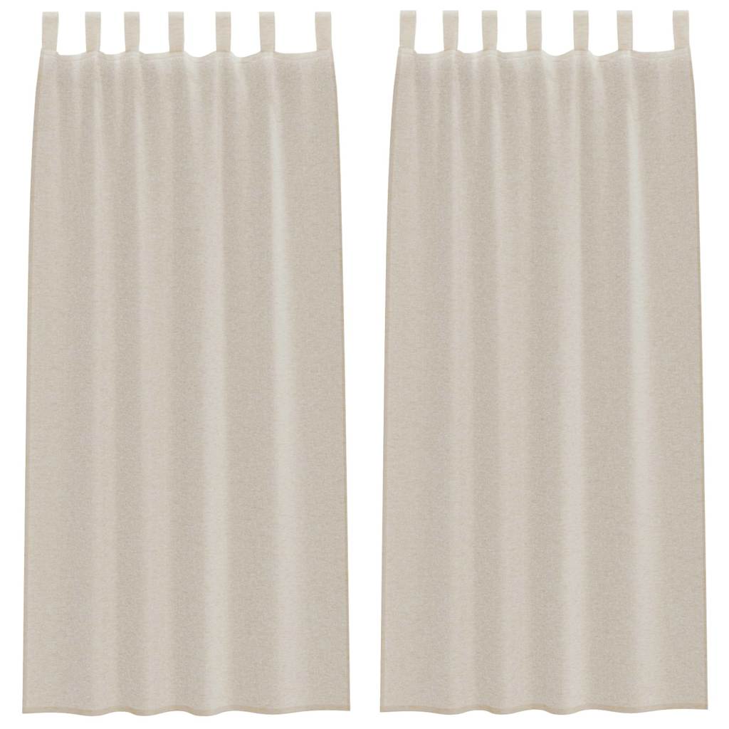 Voile-Vorhang mit Vorhängen 2 pcs Weiß 140 x 140 cm Polyester