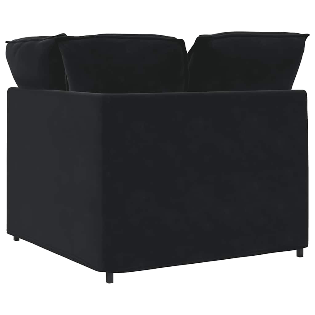 Modulares Sofa Endmodul mit Armlehne Kissen Blau 100 cm