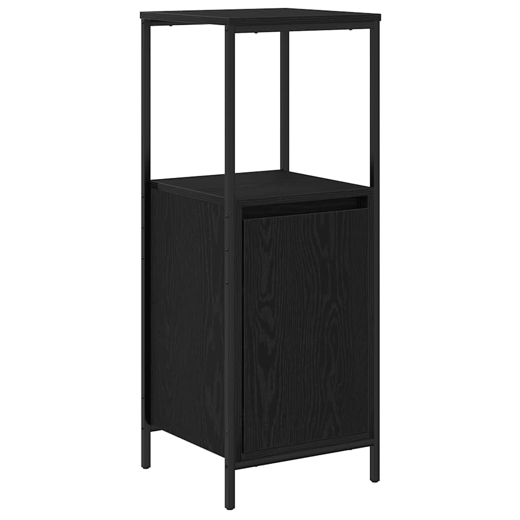Badezimmermöbel-Set 5 pcs Schwarz Eichen-Optik Holzwerkstoff