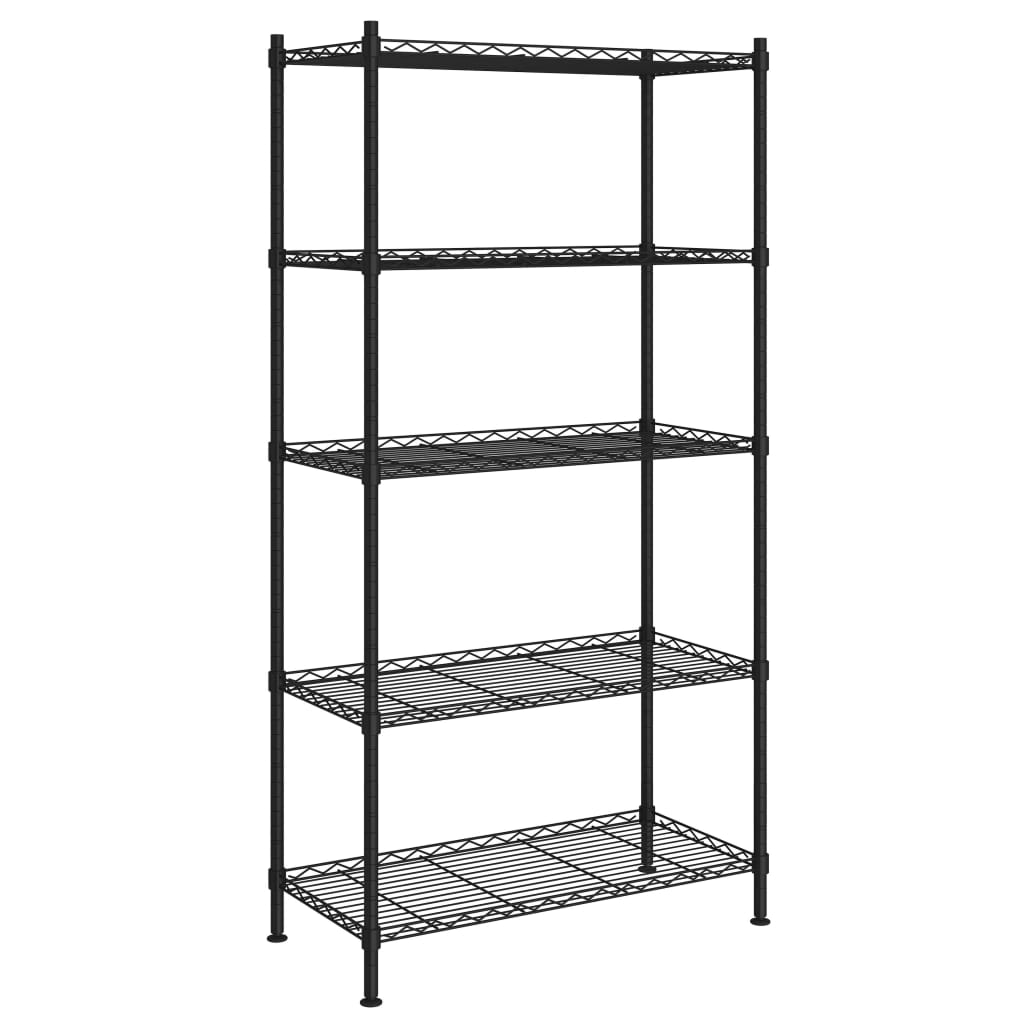 Lagerregal mit 3 Böden 60x35x76 cm Schwarz 150 kg