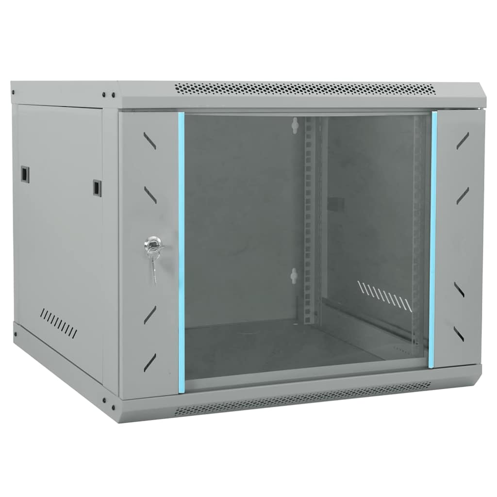 Netzwerkschrank mit Speicher Grau 60 x 45 x 28 cm Stahl