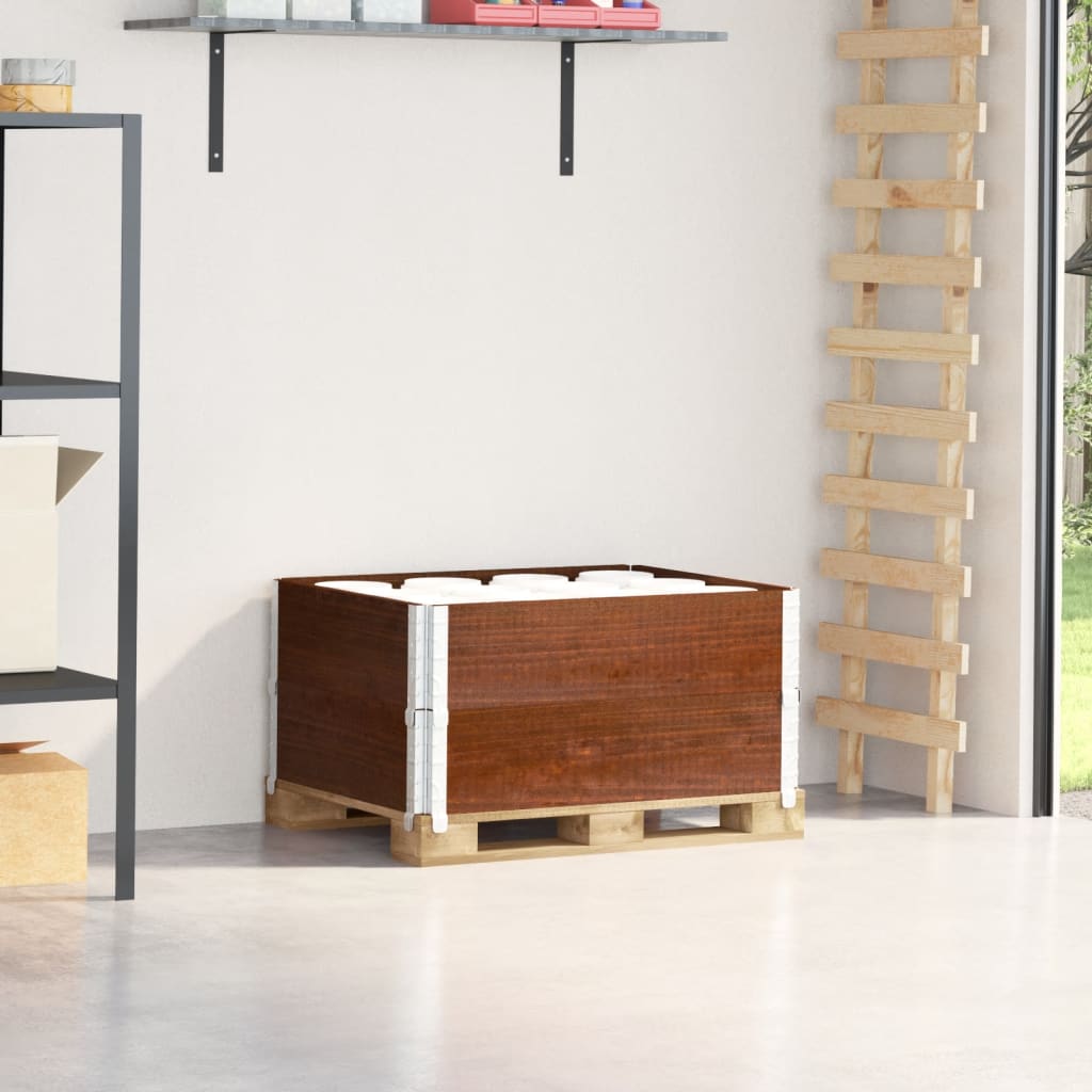 Paletten-Aufsatzrahmen Schwarz 80x60 cm Massivholz Kiefer
