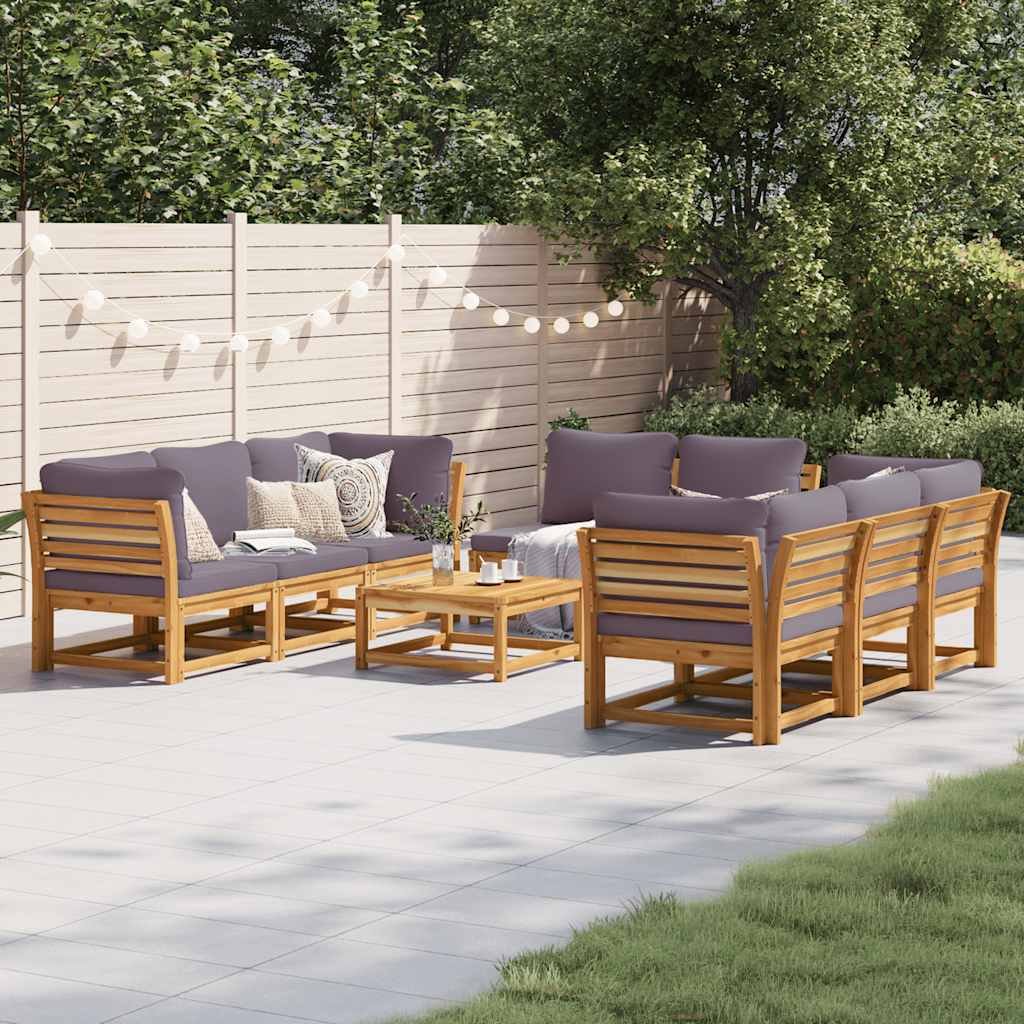 4-tlg. Garten-Lounge-Set mit Kissen Massivholz Akazie