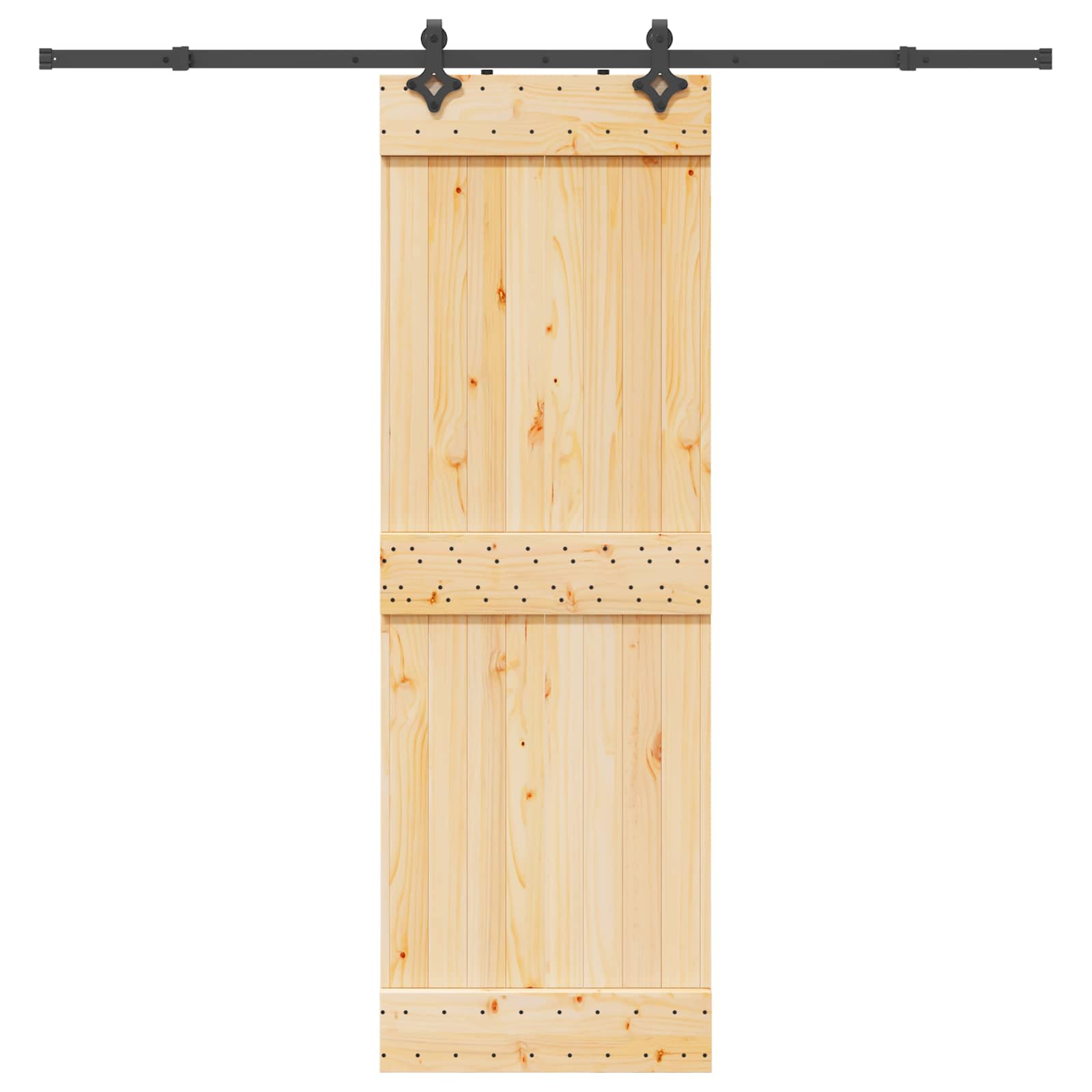 Schiebetür NARVIK Natürlich und Schwarz 70 x 210 cm (152,5 cm)