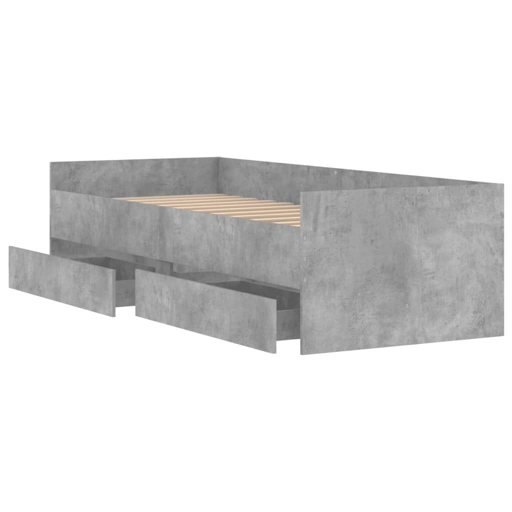 Bett mit Schubladen Braun Eiche-Optik 75x190 cm