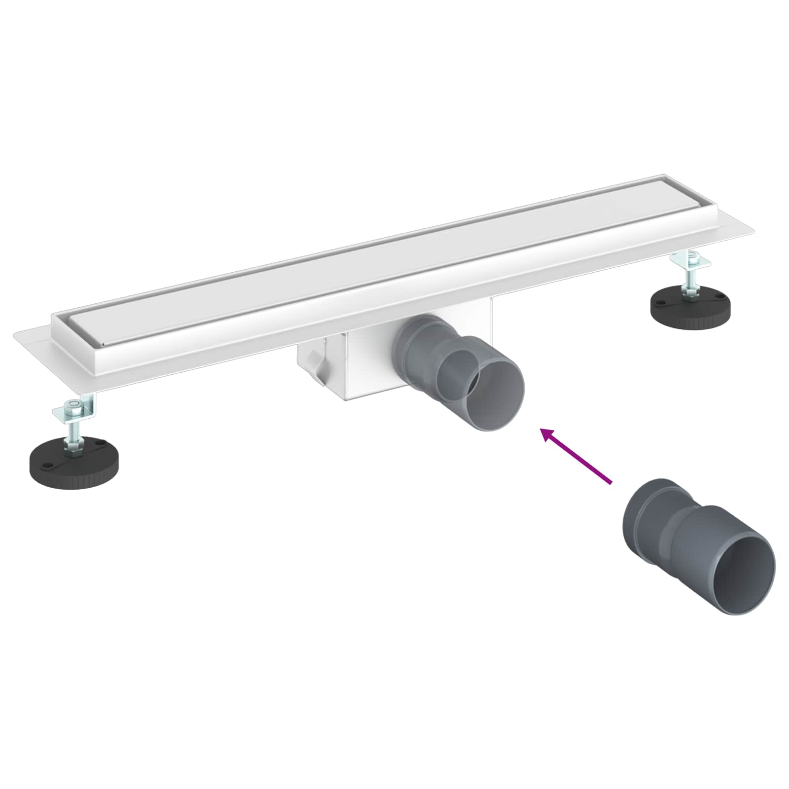 2 in 1 Duschabfluss Silber 50 cm Edelstahl 304