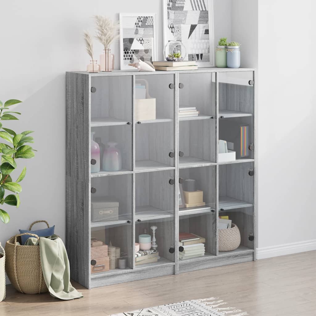 Bücherschrank mit Türen Weiß 136x37x142 cm Holzwerkstoff