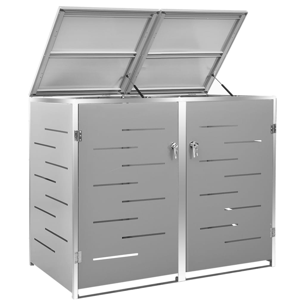 Mülltonnenbox für 3 Tonnen 207x77,5x112,5 cm Edelstahl