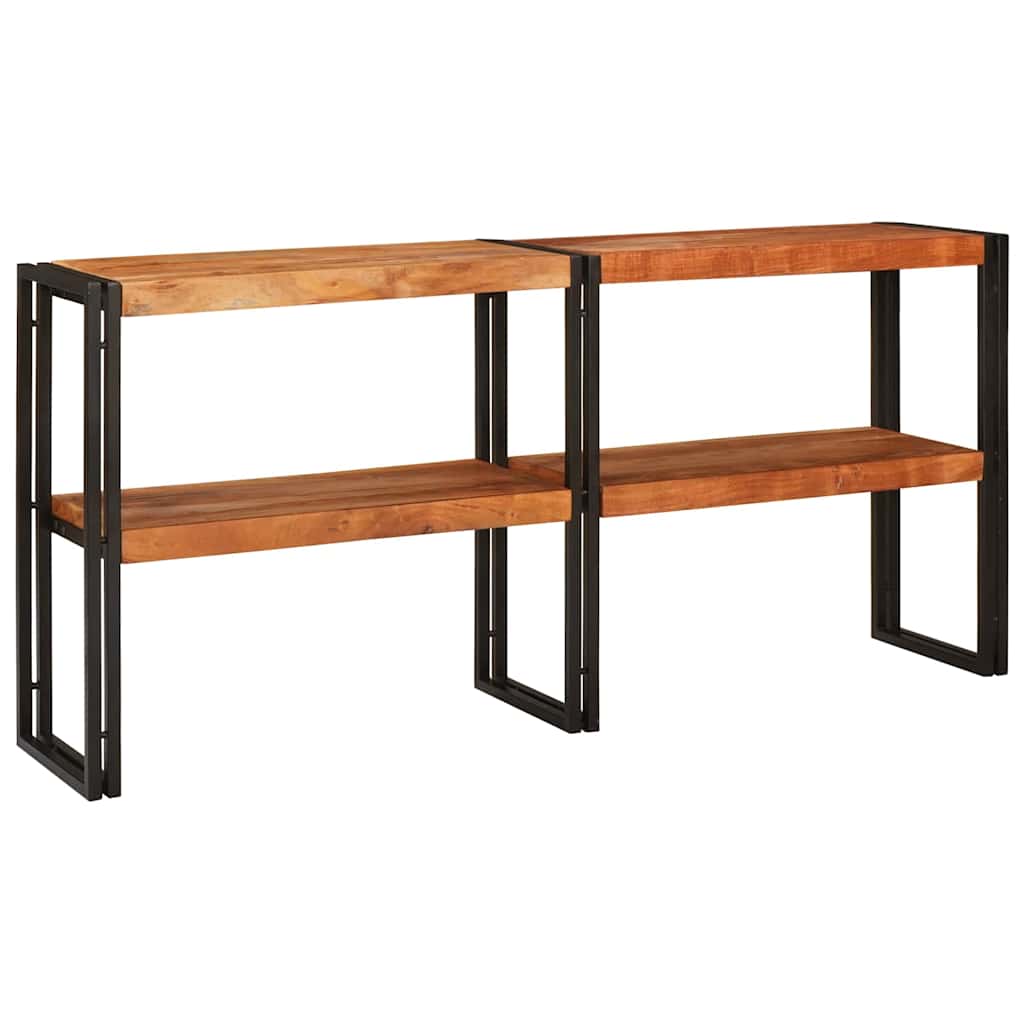 Konsolentisch mit Regal Braun 160 x 33 x 75 cm Massivholz Mango