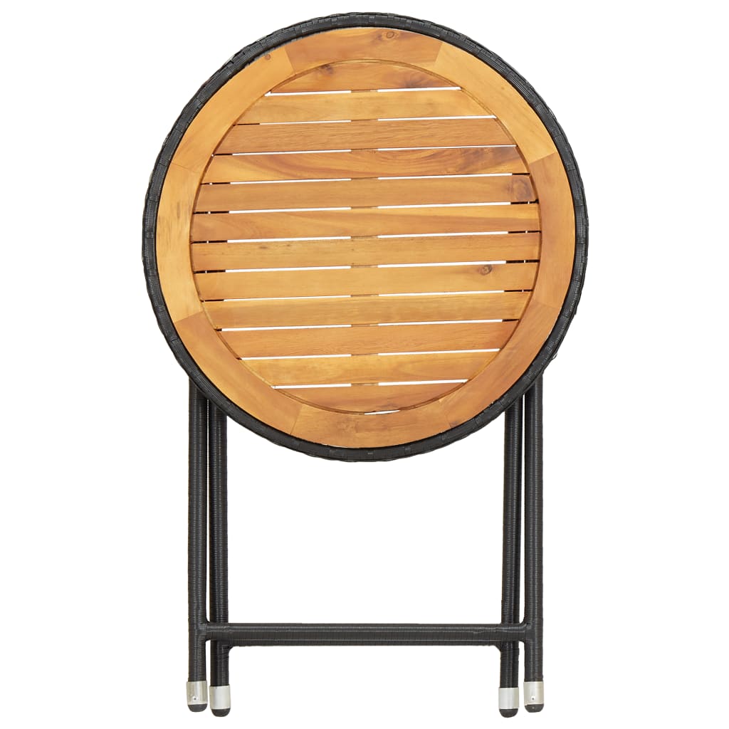 Beistelltisch Braun 60 cm Poly Rattan und Hartglas