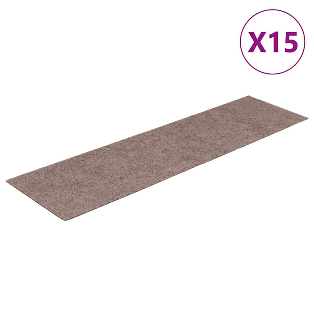 Stufenmatten Selbstklebend 15 Stk. 60x25 cm Hellbraun Rechteckig