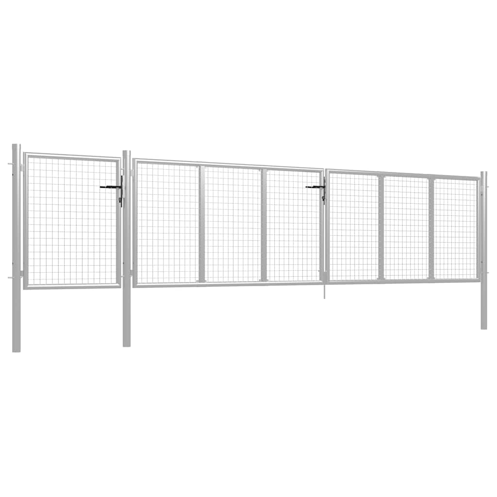 Gartentor aus Stahl 350 x 75 cm Grün