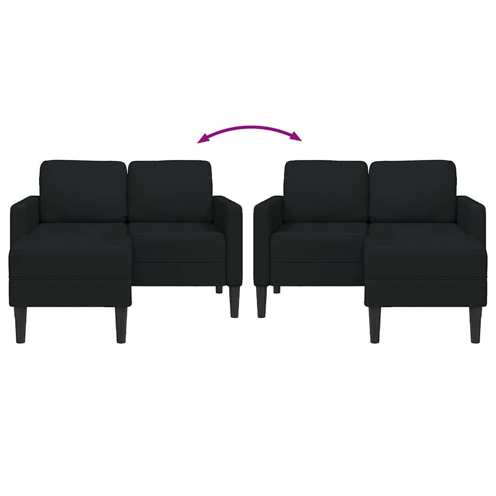 2-Sitzer-Sofa mit Chaiselongue L-Form Hellgrau 125 cm Stoff