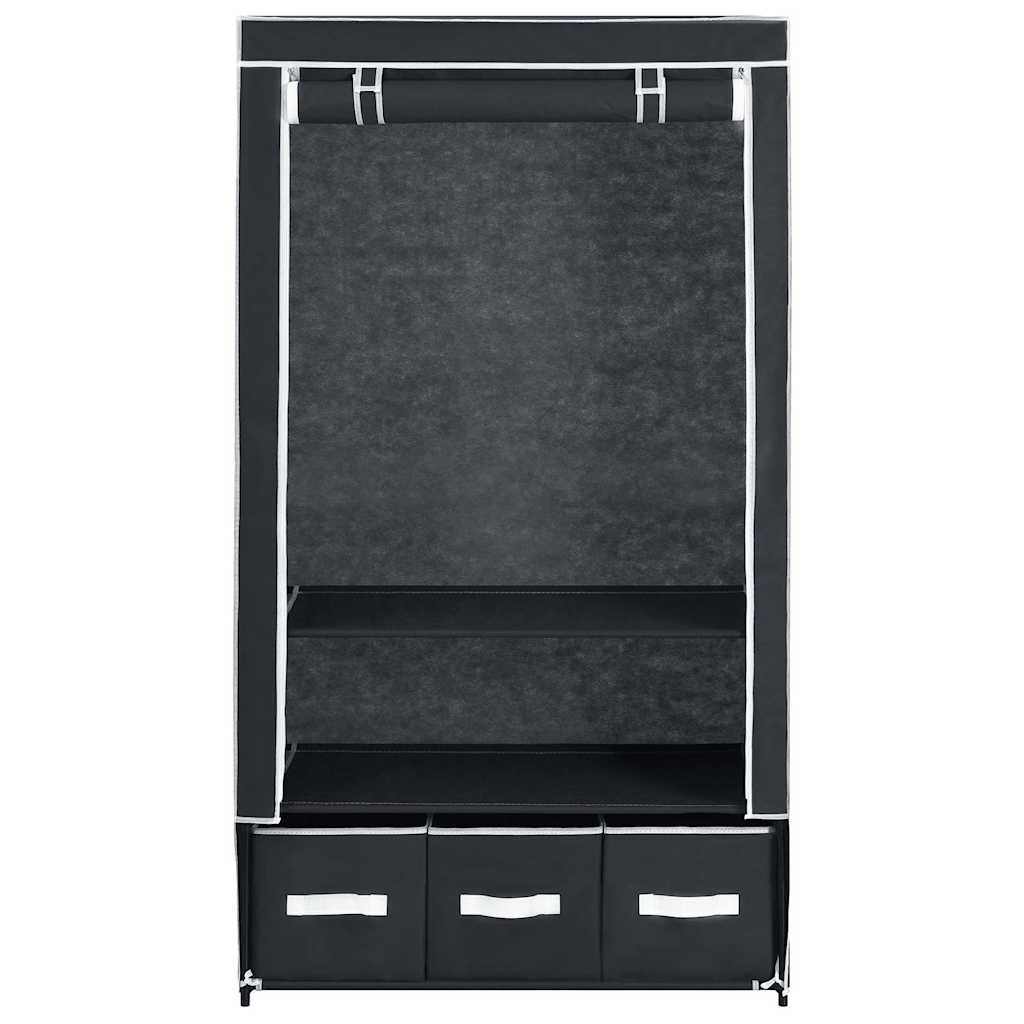 Kleiderschrank Schwarz 87 x 49 x 159 cm Stoff