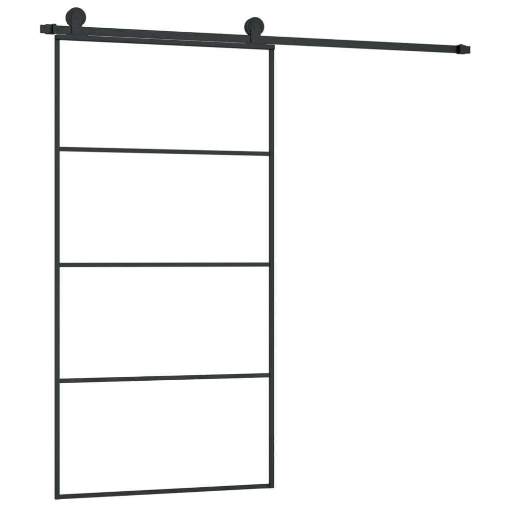 Schiebetür mit Beschlag 76x205 cm ESG-Glas & Aluminium
