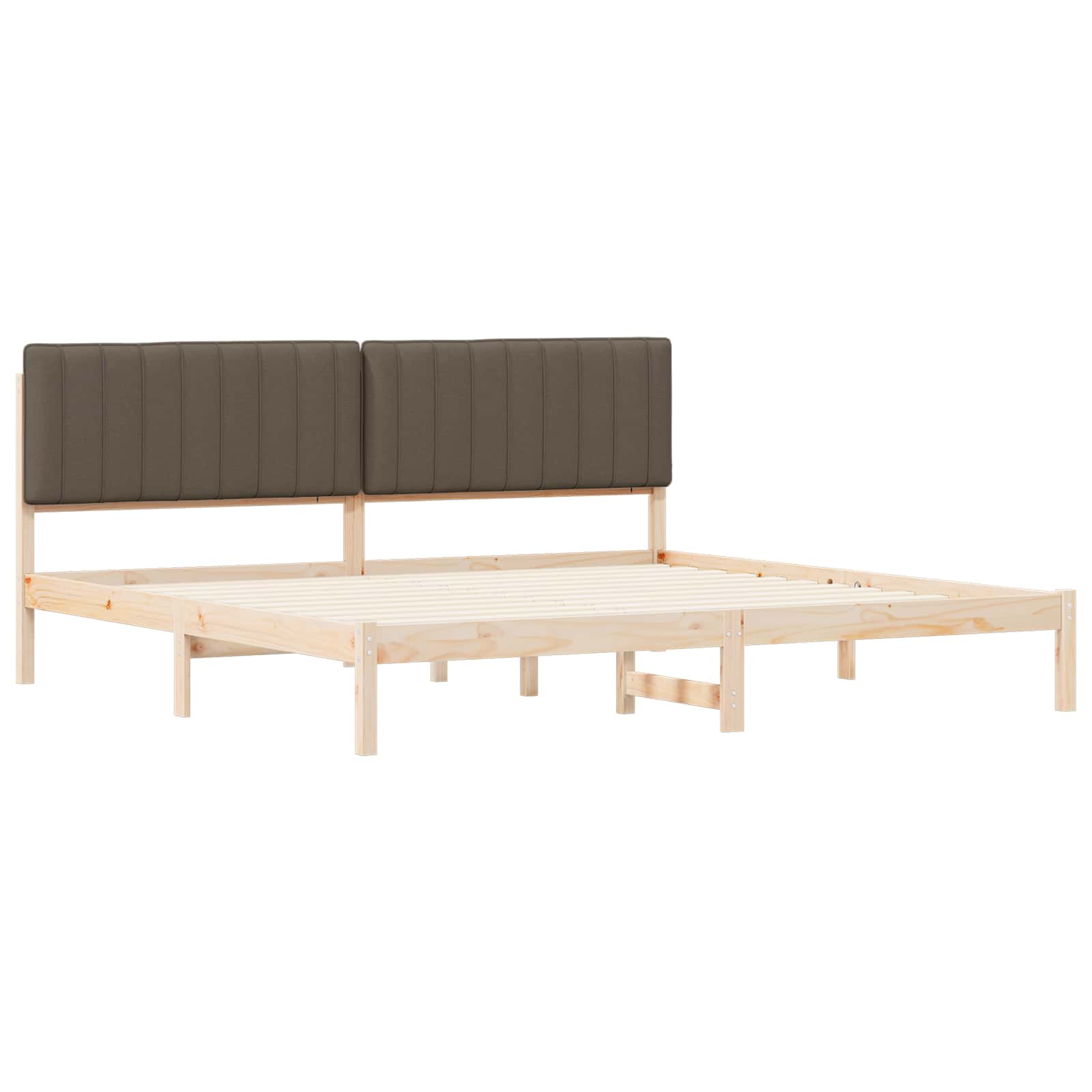 Bettgestell mit gepolstertem Kopfteil Hellgrau 200 x 200 cm