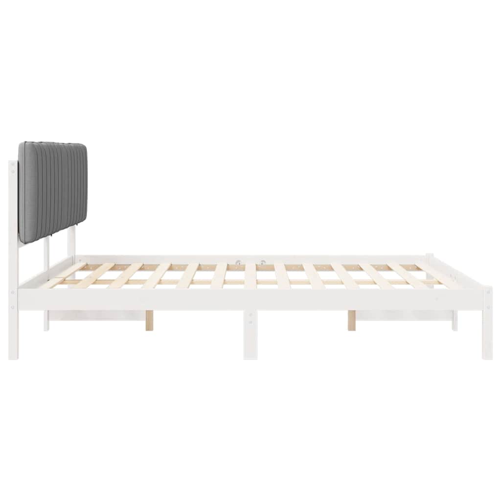 Bettgestell mit gepolstertem Kopfteil Hellgrau 200 x 200 cm